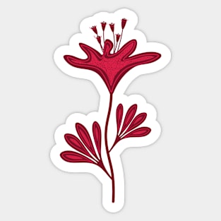 Soft floral pattern of viva magenta tones Sticker